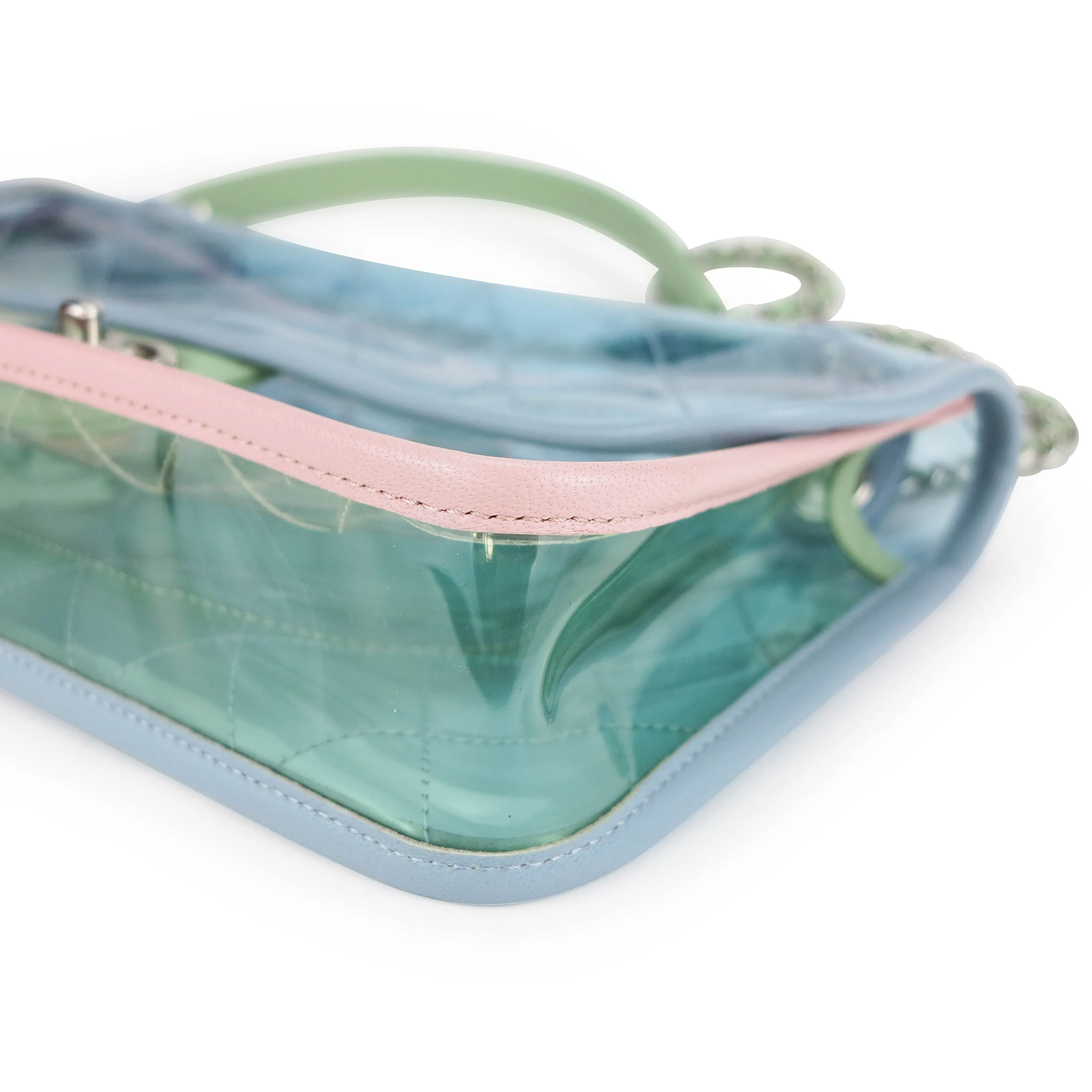 Coco Splash PVC Medium Flap Bag Blue Pink Green