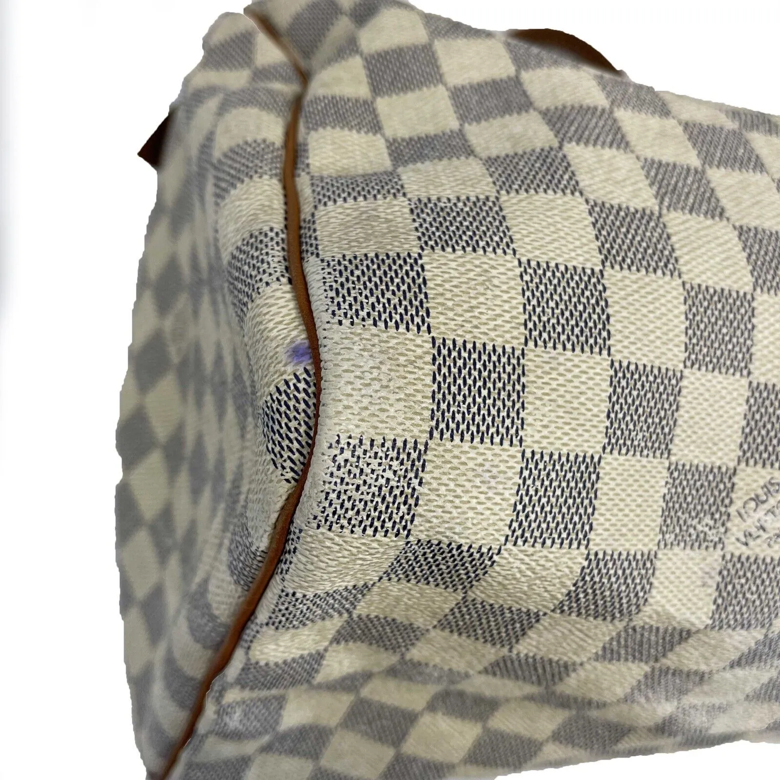 Louis Vuitton - Speedy 35 in Damier Azur Canvas - White / Navy Top Handle Bag